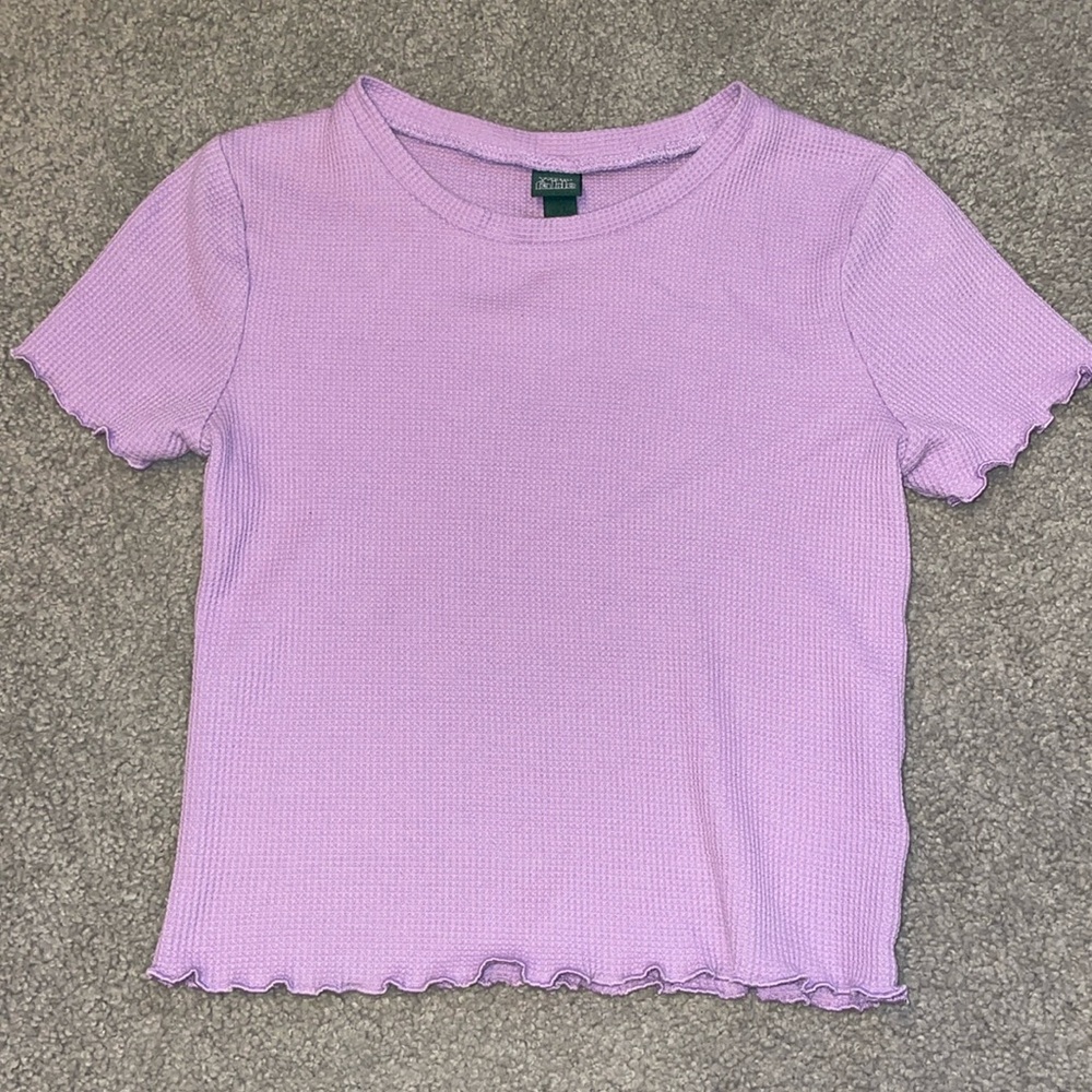 Wild Fable XS Purple T Shirt with Ruffled Sleeves